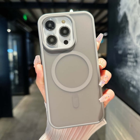 for iPhone 15 Pro Case, Compatible with MagSafe, Luxury Magnetic Translucent Matte Ultra Slim Protective Military-Grade Drop Protection Lightweight Phone Cover for iPhone 15 Pro, Gray