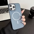 thumbnail image 1 of for iPhone 15 Pro Case, Compatible with MagSafe, Military Grade Drop Protection, Not Yellowing, Ultra Slim Translucent Matte Anti-Fingerprint Shockproof Frosted Lightweight Phone Cover, Darkblue, 1 of 7
