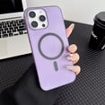 thumbnail image 1 of for iPhone 15 Pro Case, Compatible with MagSafe, Military Grade Drop Protection, Not Yellowing, Ultra Slim Translucent Matte Anti-Fingerprint Shockproof Frosted Lightweight Phone Cover, Purple, 1 of 7