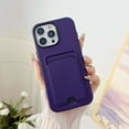 thumbnail image 1 of for iPhone 15 Pro Case with Credit Card Slot, Hybrid TPU+PC Shockproof Protective Back Cover, Luxury Lightweight Anti-Scratch Drop Protection Phone Case for iPhone 15 Pro, Darkpurple, 1 of 9