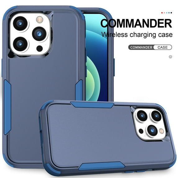 for iPhone 15 Pro Case, Defender Case Compatible with iPhone 15 Pro Case, Hybrid Heavy Duty Military Grade Full-Body Drop Shockproof Dustproof 3-Layers Rugged Protective Phone Cover,
Blue