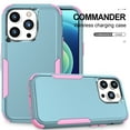 thumbnail image 1 of for iPhone 15 Pro Case, Defender Case Compatible with iPhone 15 Pro Case, Hybrid Heavy Duty Military Grade Full-Body Drop Shockproof Dustproof 3-Layers Rugged Protective Phone Cover, 
Green+Pink, 1 of 6