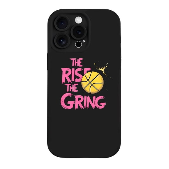 iPhone 15 Pro Case - Lightweight Yellowing Resistant with Bold ' THE RISE OF THE GRING ' Design Yellow Basketball & Splash Effect
