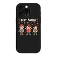 thumbnail image 1 of iPhone 15 Pro Case - Lightweight Yellowing Resistant with Cartoon Holding Hearts & ' BEST FAMILY ' Design Cute Stars & Hearts Background, 1 of 6