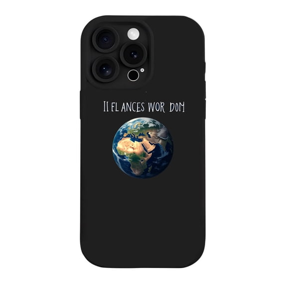iPhone 15 Pro Case - Lightweight Yellowing Resistant with Earth Illustration & Spanish Text " ¡ ANCES WOR " - Stylish Protection for Your Device