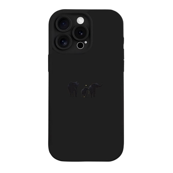 iPhone 15 Pro Case - Lightweight Yellowing Resistant with Elegant Minimalistic Design Featuring Four Silhouette Elephants
