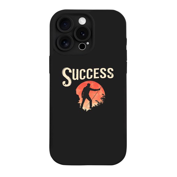 iPhone 15 Pro Case - Lightweight Yellowing Resistant with Motivational ' SUCCESS ' Design Featuring Silhouette Against Sunset