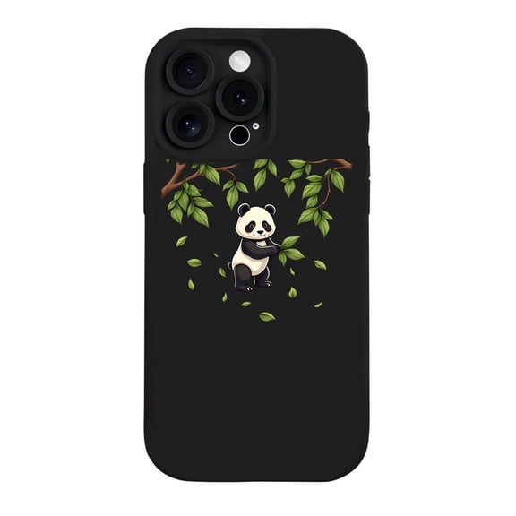 iPhone 15 Pro Case - Lightweight Yellowing Resistant with Playful Panda Design on Branch Perfect for Nature Lovers