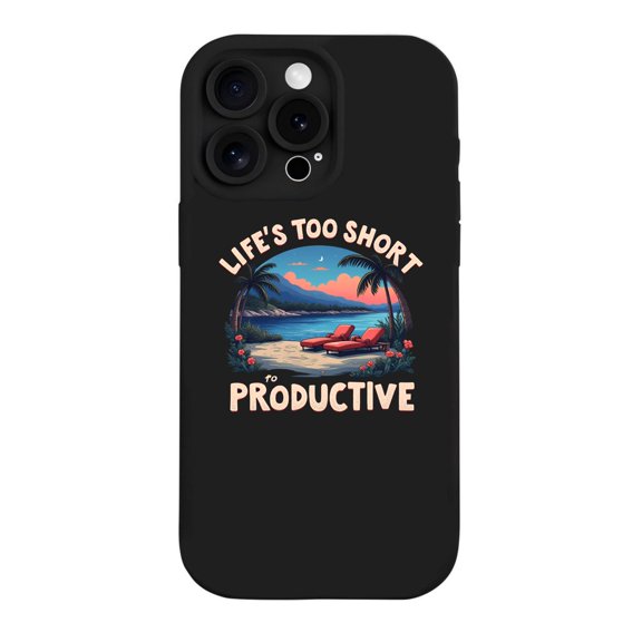 iPhone 15 Pro Case - Lightweight Yellowing Resistant with Relaxing Beach Scene Palm Trees Chair Design - Perfect for Escape Lovers