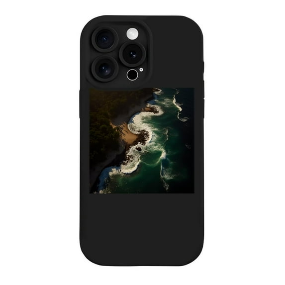 iPhone 15 Pro Case - Lightweight Yellowing Resistant with Stylish Coastal Pattern Design Rugged Shoreline Aesthetic Perfect Fit for iPhone 15 Pro