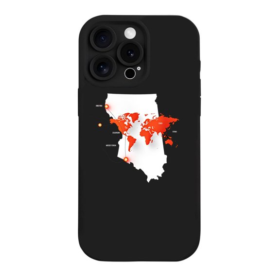 iPhone 15 Pro Case - Lightweight Yellowing Resistant with Stylish White US Map Design & Red Location Dots - Perfect Fit for iPhone 15 Pro