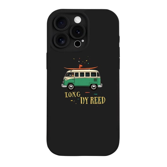 iPhone 15 Pro Case - Lightweight Yellowing Resistant with Surf-Inspired Green and White Van Design Perfect for Beach Lovers