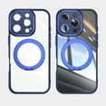 thumbnail image 1 of for iPhone 15 Pro Case with Magnetic Rotating Ring Stand, Crystal Clear Design Drop Protection Non-Yellowing Shockproof Tempered Glass Back Cover for iPhone 15 Pro, Blue, 1 of 9