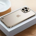 thumbnail image 1 of for iPhone 15 Pro Case Matte Translucent , Metal Camera Protection Frame, Anti-Fingerprint Frosted Hard Plastic & Metal Bumper, Slim Thin Smooth Shockproof Anti-fall Phone Cover,Gold, 1 of 10