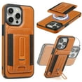 thumbnail image 1 of for iPhone 15 Pro Case PU Leather, 2 in 1 Detachable, Compatible with MagSafe, with Card Holder, PU Leather Kickstand Card Slots Case for iPhone 15 Pro, Brown, 1 of 4