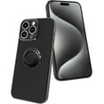 thumbnail image 1 of for iPhone 15 Pro Case with Ring Holder Cover Microfiber Inner Lining [360° Rotatable Ring Stand & Support Magnetic Car Mount] Soft TPU Protective Kickstand Phone Case for iPhone 15 Pro Black, 1 of 14