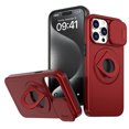 thumbnail image 1 of for iPhone 15 Pro Case with Sliding Window Protection, Compatible with MagSafe 360 Rotating Strong Magnetic Bracket Shockproof Drop Protective Phone Case for iPhone 15 Pro, Red, 1 of 6