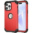 thumbnail image 1 of for iPhone 15 Pro Case, Slim Dual Layer 3 in 1 Heavy Duty Protection Hybrid Hard PC Soft Silicone Rugged Bumper Anti Slip Full-Body Protective Cases for iPhone 15 Pro, Red, 1 of 8