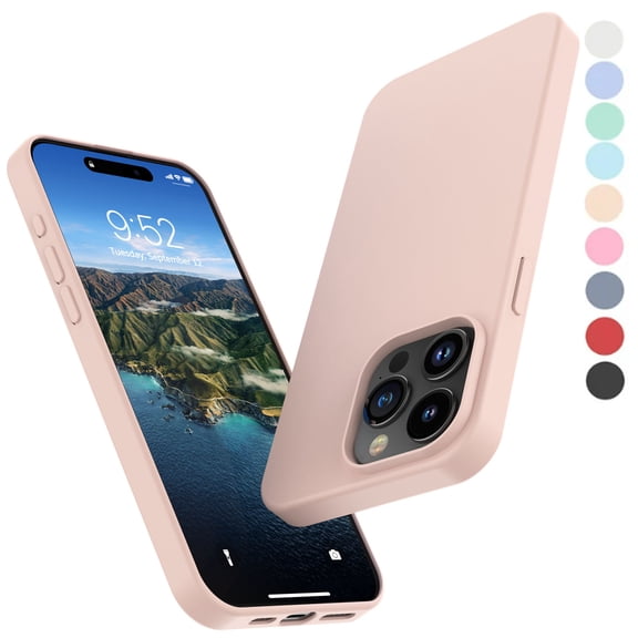 iPhone 15 Pro Case, Takfox For iPhone 15 Pro 6.1" Basic Case [Frosted] Shockproof Case Liquid Silicone Gel Rubber Soft TPU Anti-slip Bumper Thin Matte Slim Phone Case Covers For iPhone 15 Pro,Pink