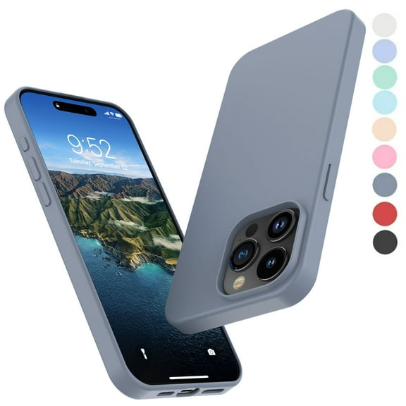 iPhone 15 Pro Case, Takfox For iPhone 15 Pro 6.1" Basic Case [Frosted] Shockproof Case Liquid Silicone Gel Rubber Soft TPU Anti-slip Bumper Thin Matte Slim Phone Case Covers For iPhone 15 Pro,Gray