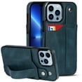 thumbnail image 1 of for iPhone 15 Pro Case Wallet with Card Holder, Classic PU Leather Kickstand with Hand Strap RFID Blocking Drop Protective Slim Phone Case Cover for Apple iPhone 15 Pro, Blue, 1 of 7