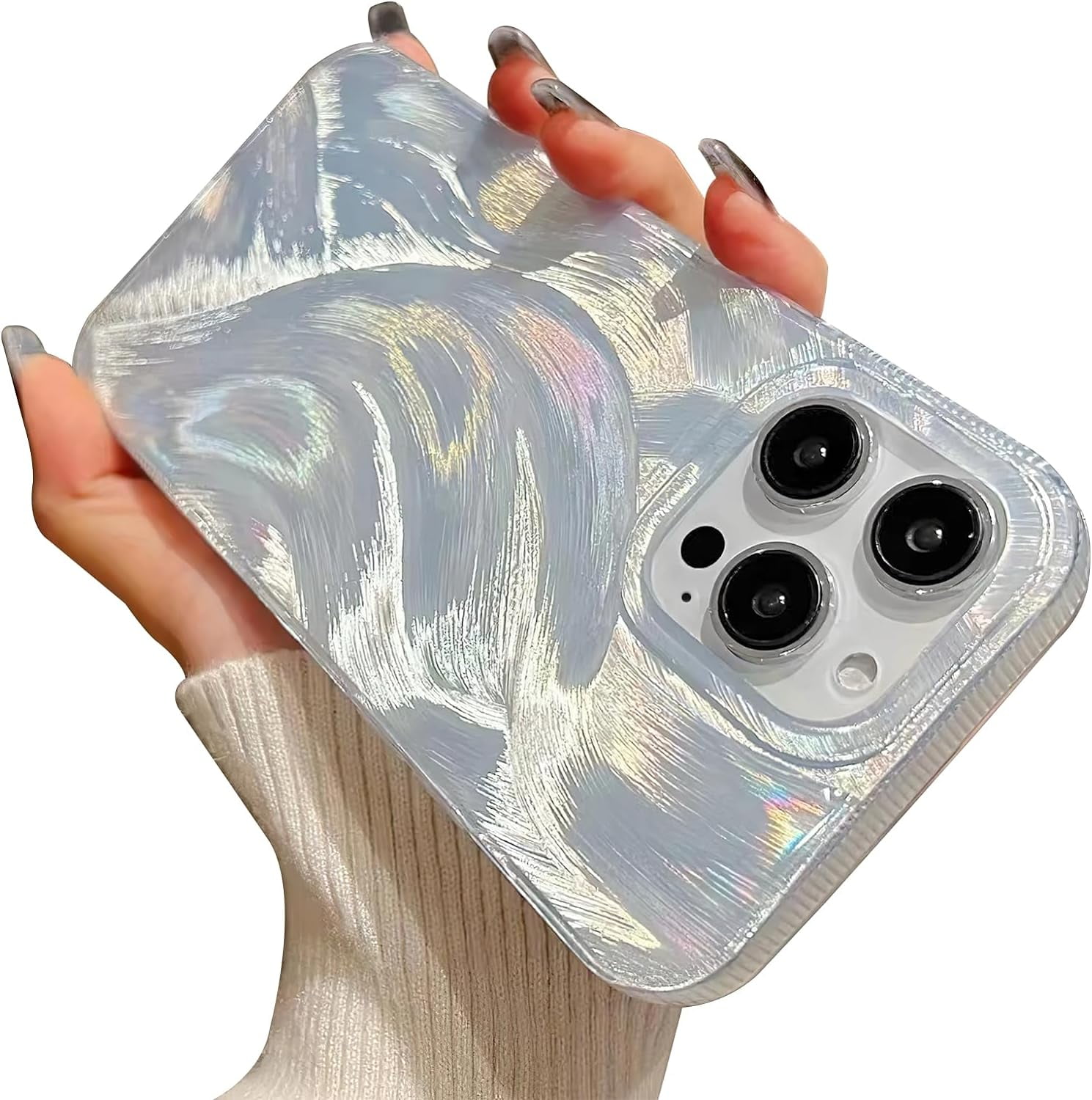 for iPhone 15 Pro Case for Women Men Luxury Glitter Iridescent