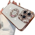 thumbnail image 1 of for iPhone 15 Pro Clear Glitter Case,Cute Bling Sparkle Shiny Rhinestone Diamond Camera Protection Logo View Soft TPU Plating Bumper Women Girls Phone Case for iPhone 15 Pro 6.1 inch (Silver), 1 of 4