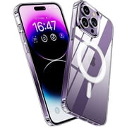 Entronix Magnetic Clear Case Compatible with iPhone 15 Pro, Hard Back Cover