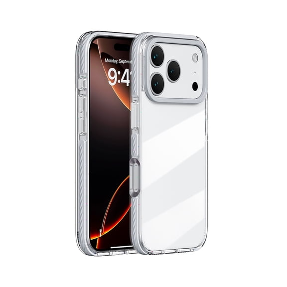 For iPhone 15 Pro Clear Phone Case,Crystal Transparent Back Design,Anti-fall Drop Protection TPU Bumper,Ultra Slim Shockproof Anti-Scratch Rugged Thin Fit Durable Phone Case,Gray