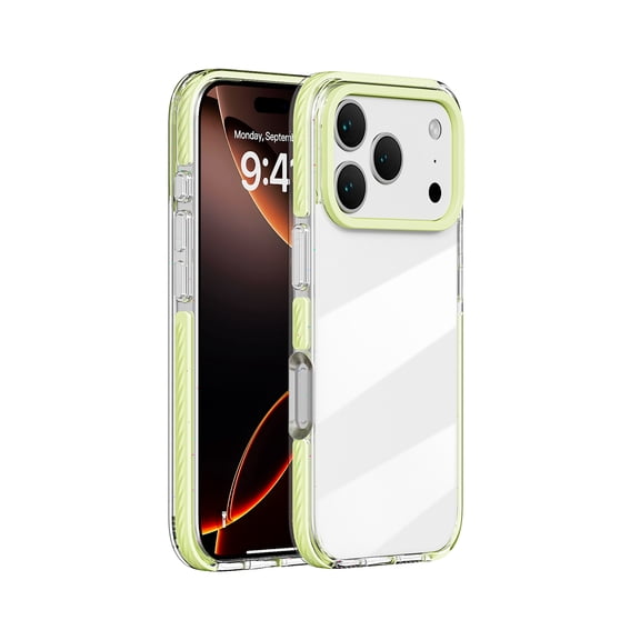 For iPhone 15 Pro Clear Phone Case,Crystal Transparent Back Design,Anti-fall Drop Protection TPU Bumper,Ultra Slim Shockproof Anti-Scratch Rugged Thin Fit Durable Phone Case,Green
