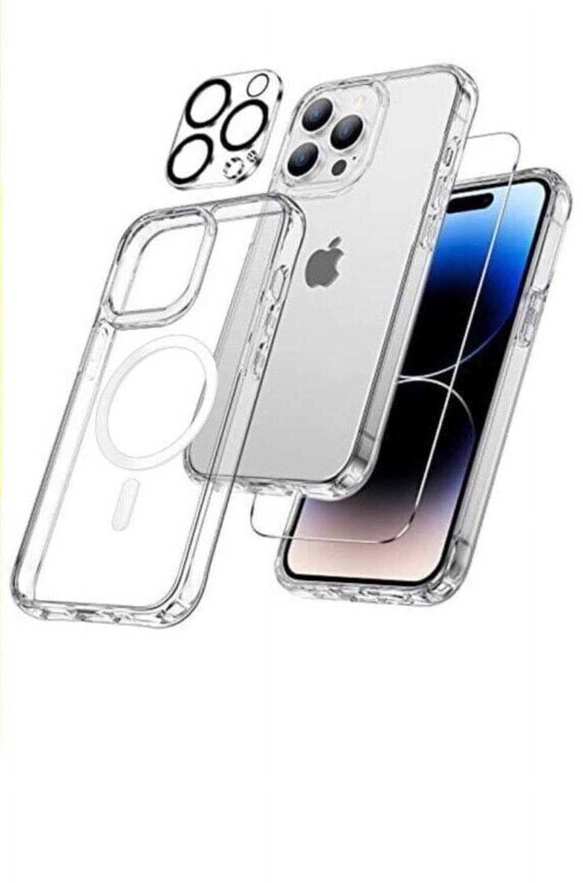 iPhone 15 Pro Clear Shockproof Case Hard Screen Protector, & Lens