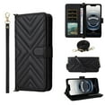 thumbnail image 1 of For iPhone 15 Pro Diamond Pattern PU Leather Wallet Case Magnetic Flip Cover Multi-Card Slots Pocket Kickstand With Detachable Shoulder Strap And Wrist Strap,Black,For iPhone 15 Pro, 1 of 6
