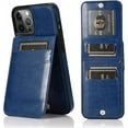 thumbnail image 1 of Entronix Wallet Case Compatible with iPhone 15 Pro, Card Holder Flip Cover, Navy Blue, 1 of 6