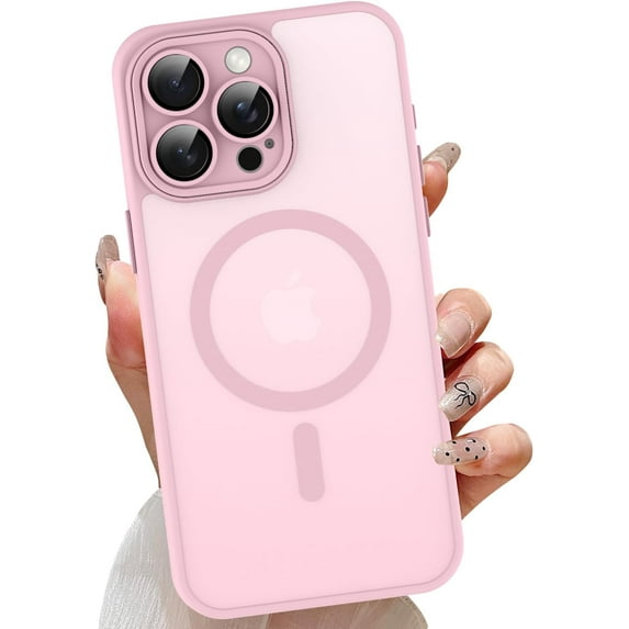 for iPhone 15 Pro MagSafe Case with Camera Lens Protector,Full Protection Clear Magnetic Case Compatible with MagSafe Elegant Anti-Scratch Case Cover for iPhone 15 Pro Gold