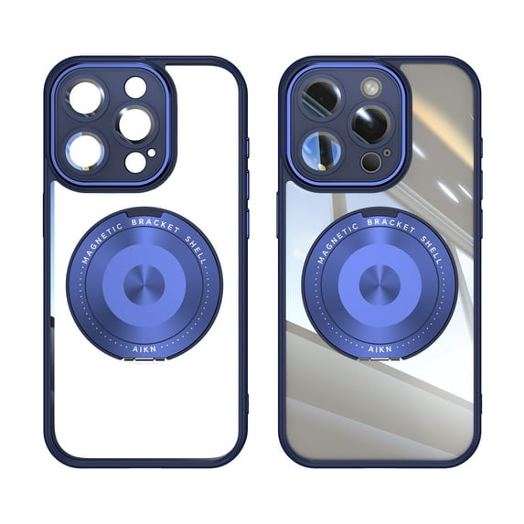 for iPhone 15 Pro Magnetic Clear Case Compatible with MagSafe, Drop Protection Ultra Slim Shockproof Anti-Scratch Phone Case with Camera Lens Protector Dust-Proof for Men Women - Blue
