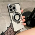 thumbnail image 1 of for iPhone 15 Pro Magnetic Glitter Case with Ring Holder Stand, Luxury Bling Rhinestone Clear Phone Case, Compatible with MagSafe and Camera Lens Protection Cover for Women Girls, Silver, 1 of 8