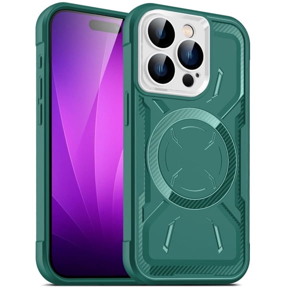 iPhone 15 Pro Magnetic MagSafe Case Silicone Full Protective Bumper Wireless Charging Case-Green