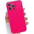 thumbnail image 1 of for iPhone 15 Pro Max 6.7" Glitter Bling Case, Cute Glitter Sparkly Shiny Soft Silicone Flexible Shockproof Slim Bumper Women Girls Protective Phone Case for iPhone 15 Pro Max 2023 (Hot Pink), 1 of 4