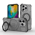 thumbnail image 1 of for iPhone 15 Pro Max Armor Case with Aluminum PC+TPU Hybrid, Magnetic Ring Kickstand Holder, Shock-Resistant Lightweight Non-Slip Protective Cover, Wireless Charging Compatible Design, Gray, 1 of 5