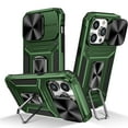 thumbnail image 1 of for iPhone 15 Pro Max Armor Case, Military-Grade Drop Protection, with Slide Camera Cover & Multi-angle Kickstand, Built-in 360° Rotating Magnetic Stand Rugged Case For iPhone 15 Pro Max, Darkgreen, 1 of 10