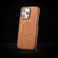 thumbnail image 1 of for iPhone 15 Pro Max Back Case, Premium PU Leather Anti-fall Ultra Slim Shockproof Drop Protective Classic Strong Magsafe Business Phone Case Cover for iPhone 15 Pro Max, Yellow, 1 of 8