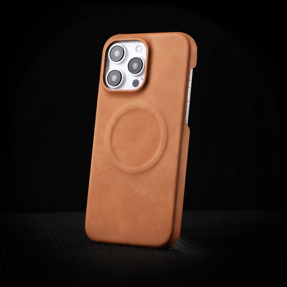 for iPhone 15 Pro Max Back Case, Premium PU Leather Anti-fall Ultra Slim Shockproof Drop Protective Classic Strong Magsafe Business Phone Case Cover for iPhone 15 Pro Max, Yellow