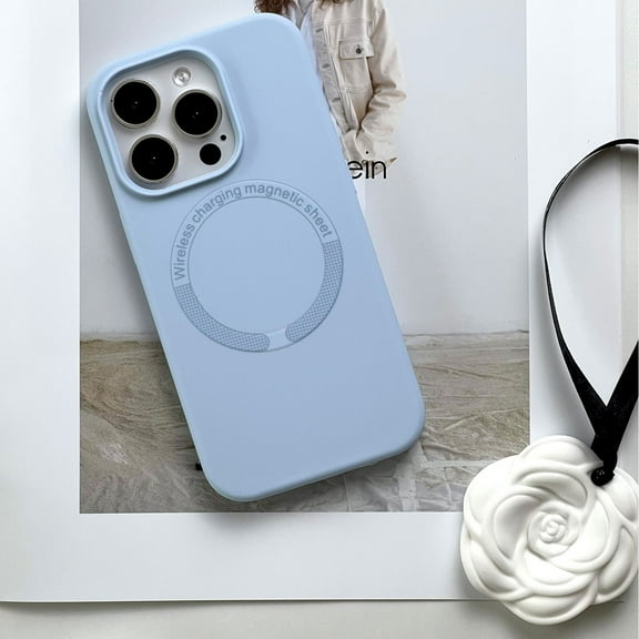 for iPhone 15 Pro Max Back Case, Silicone Magsafe Ultra Slim Skin Friendly Shockproof Protective Lightweight Phone Case Cover for iPhone 15 Pro Max - Blue
