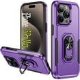 thumbnail image 1 of for iPhone 15 Pro Max Case for 15 Pro Max Cover，[Military-Grade Drop Protection] 15 Pro Max Case with Ring,15 Pro Max Shockproof Phone Case - Purple+Black, 1 of 12