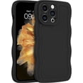 thumbnail image 1 of for iPhone 15 Pro Max Case 6.7-Inch, Cute Curly Wave Frame Shape Slim TPU Bumper Soft Silicone Gel Rubber Phone Cover Shockproof Protective Case 6.7 Inch, Black, 1 of 18