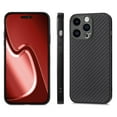 thumbnail image 1 of for iPhone 15 Pro Max Case, Carbon Fiber Leather Slim Protective Cover, Full Protection Strong Impact Resistance Smartphone Protection for iPhone 15 Pro Max, Black, 1 of 10