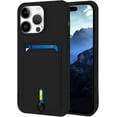 thumbnail image 1 of for iPhone 15 Pro Max Case with Card Holder Cover Microfiber Inner Lining [Holds 2 Cards] Slim Soft TPU Shockproof Protective Wallet Phone Case for iPhone 15 Pro Max (Black), 1 of 5