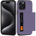 thumbnail image 1 of for iPhone 15 Pro Max Case with Card Holder Heavy Duty Dual Layer Shockproof iPhone 15 Pro Max Wallet Case Hidden Card Slot Slim Phone Case for iPhone 15 Pro Max for Women&Men(Gray Purple), 1 of 14