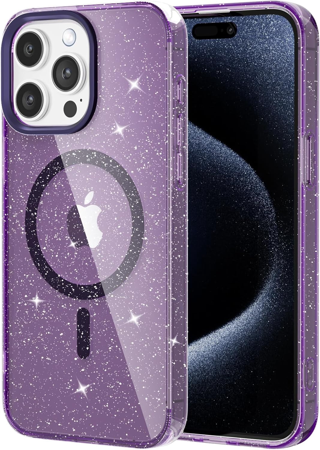 LLZ.COQUE For IPhone 15 Pro Max Glitter Case, Adjustable Hand Strap Stand Clear Cover For Girls Women, Transparent Four Corners Drop Protection Shockproof Phone Case For IPhone 15 Pro Max, Clear - View #10