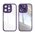 thumbnail image 1 of for iPhone 15 Pro Max Case Clear Slim, [Built in Lens Protector] [Non Yellowing] TPU Bumper Transparent Back Hard Shell Shockproof Thin for Men Women for iPhone 15 Pro Max, Darkpurple, 1 of 5